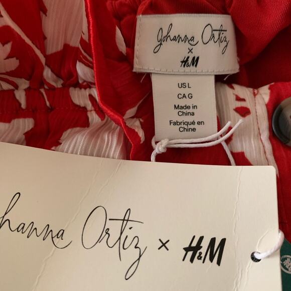 Johanna Ortiz X H&M Red Floral Top Size Large - Picture 7 of 7